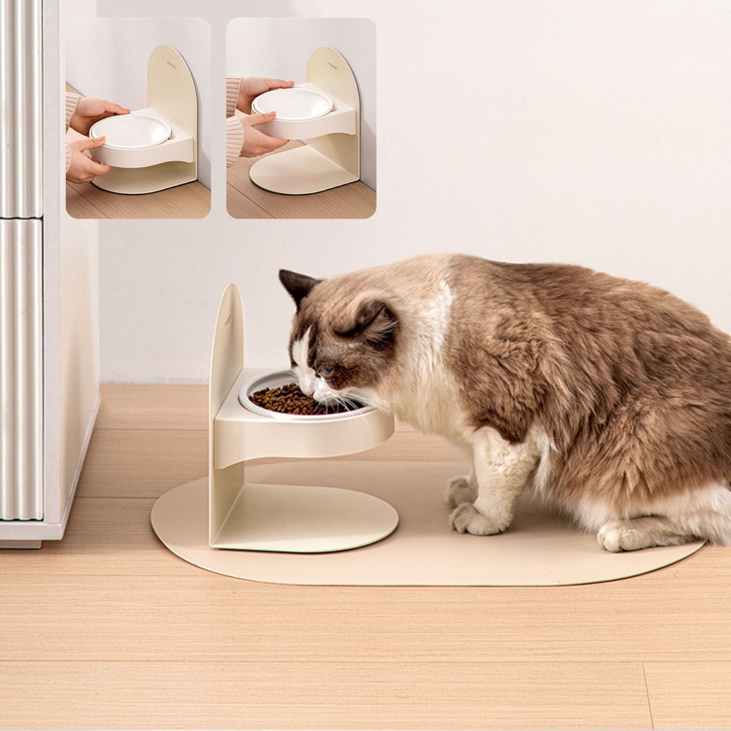 kattenkom keramiek verhoogd kat eet met inzet afneembare bakjes